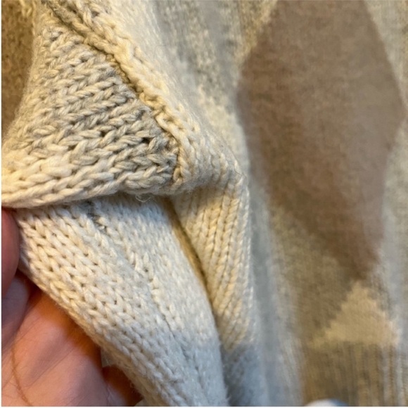 Ann Taylor Alpaca Wool Color Blocked Diamond Sweater large - Picture 3 of 7